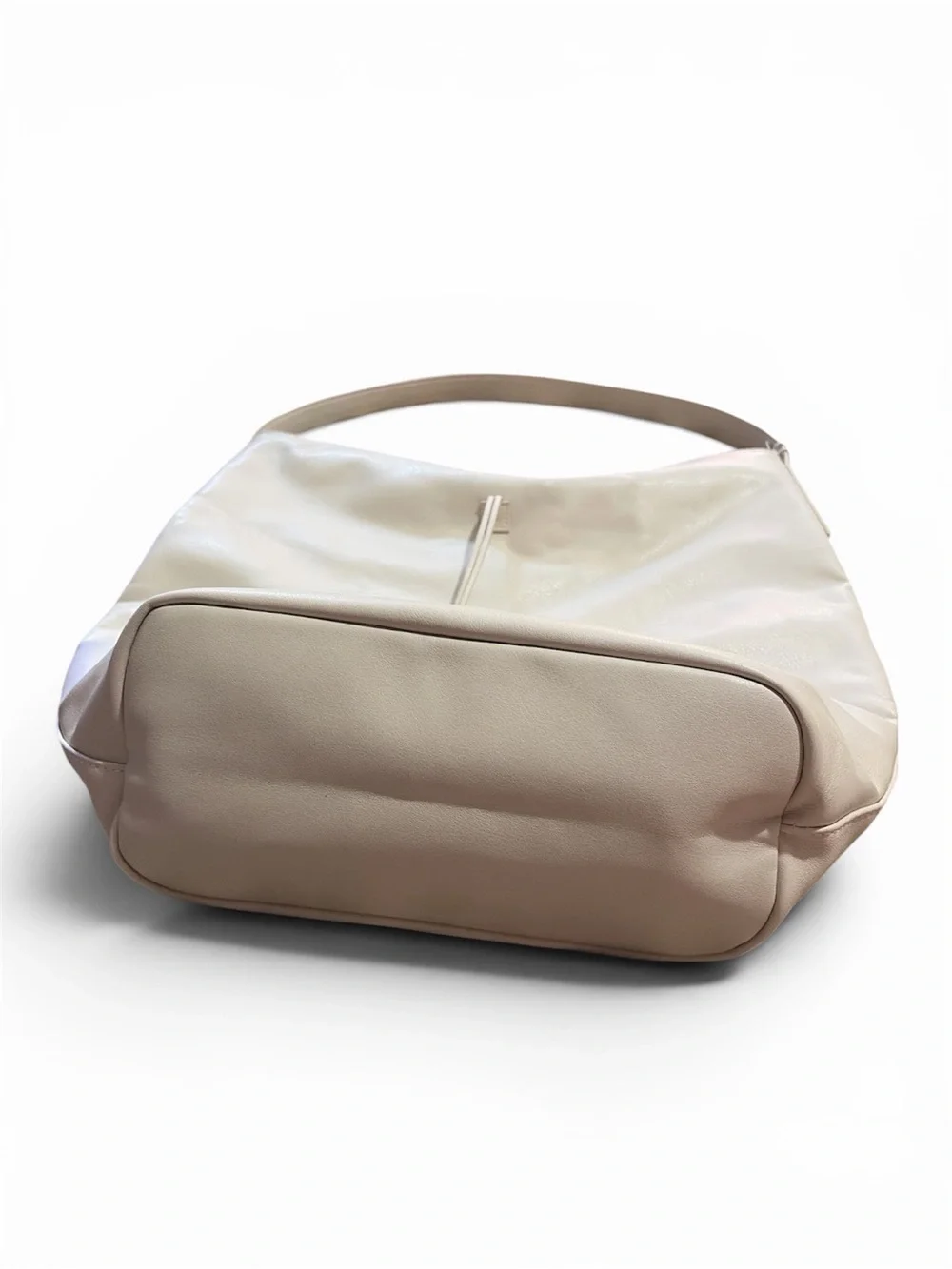 Donna Karan Soft Cream Leather Shoulder Tote